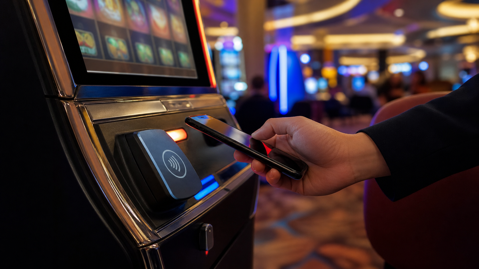 cashless casino gaming editorial illustration