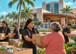 Editorial illustration of a South Florida tribal casino community-support partnership
