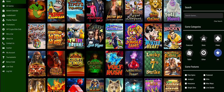 Jumba Bet’s desktop game lobby from Chipy’s review gallery.