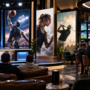 Editorial illustration of sports-betting advertising competition