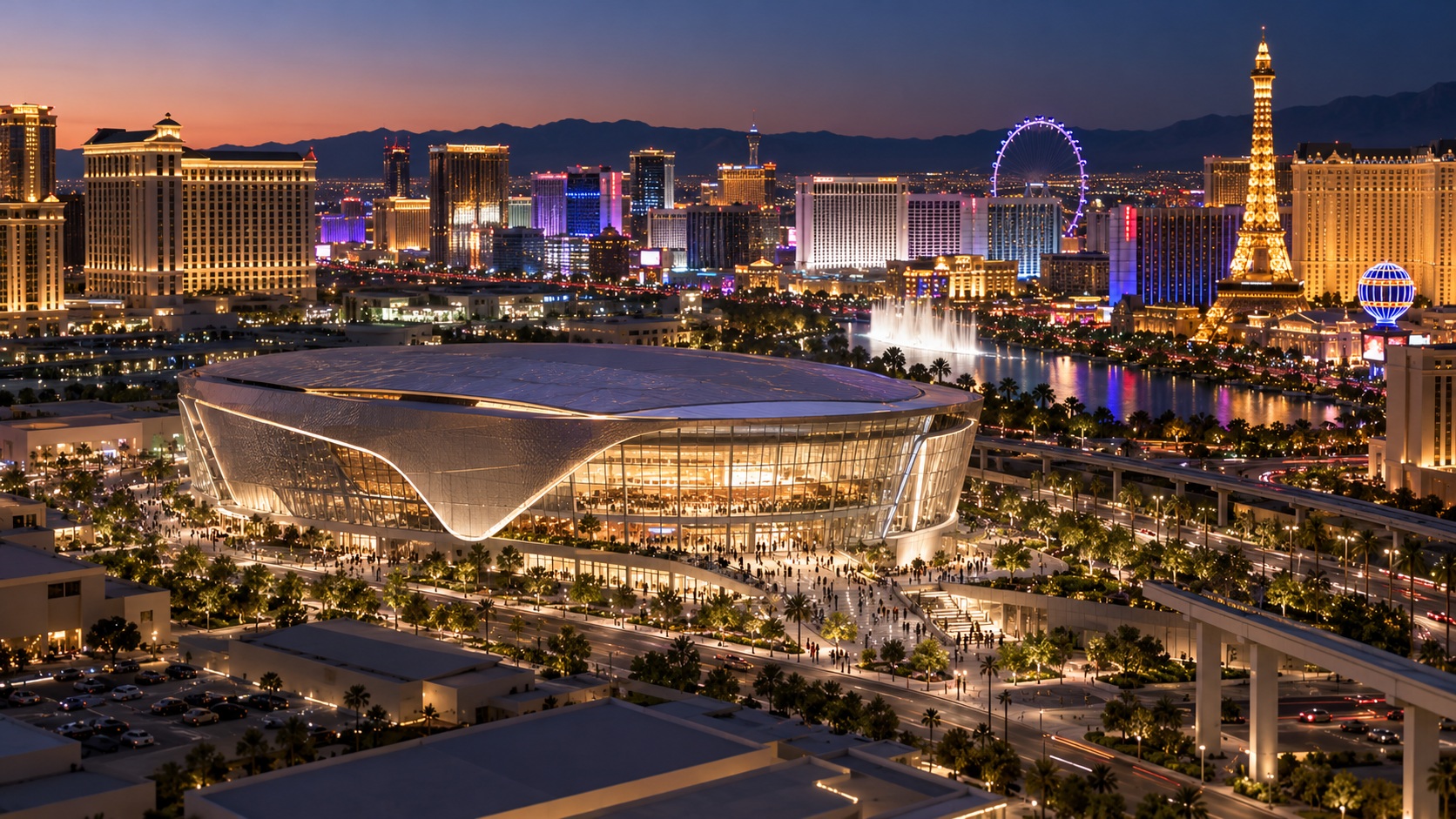 Editorial illustration for Las Vegas NBA Arena Bid: New Proposal Adds Momentum to Sports and Entertainment Plans