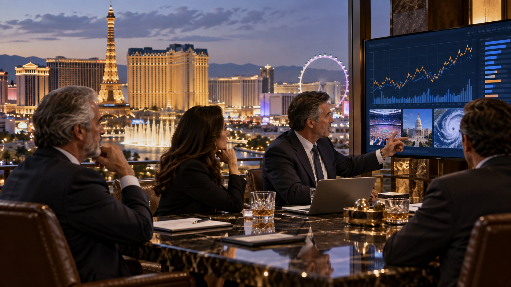 Editorial illustration for Prediction Markets Wynn: A Different View Emerges on the Strip